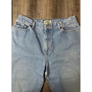 LL Bean Classic Fit Curvy Jeans Light Wash High Rise Blue Denim Pants 16 Reg